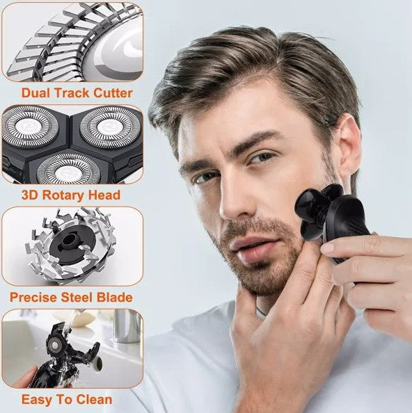 5-in-1 Electric Razor Beard Trimmer Cordless Waterproof Grooming Kit