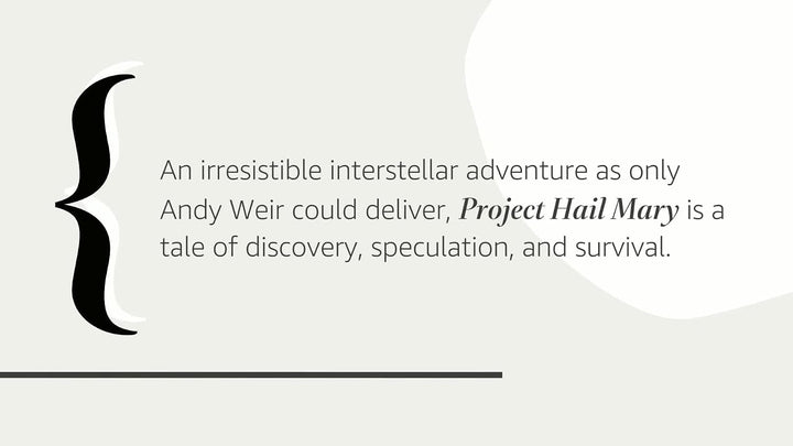 Project Hail Mary: A Novel