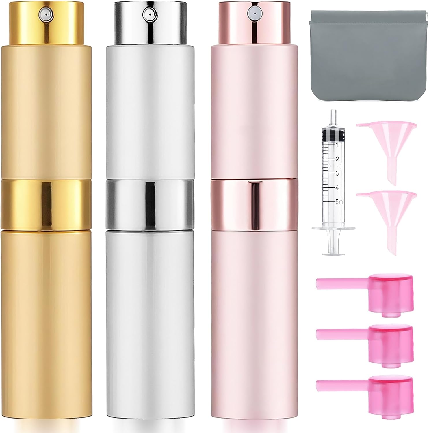6 Pack 8ML Empty Perfume Atomizer Cologne Travel Spray Bottle