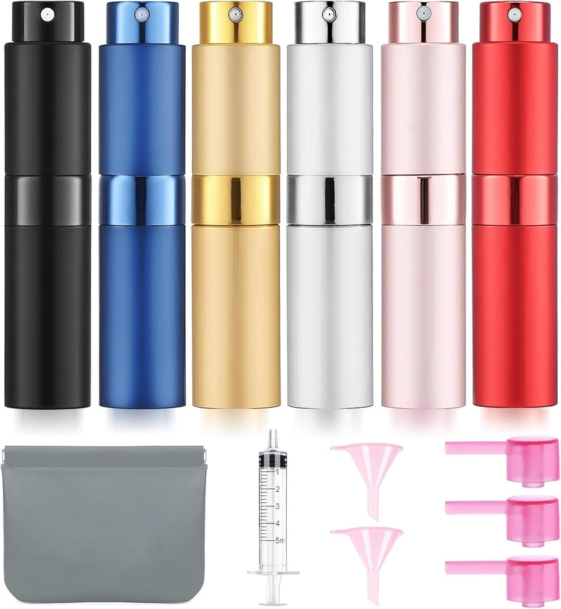 6 Pack 8ML Empty Perfume Atomizer Cologne Travel Spray Bottle