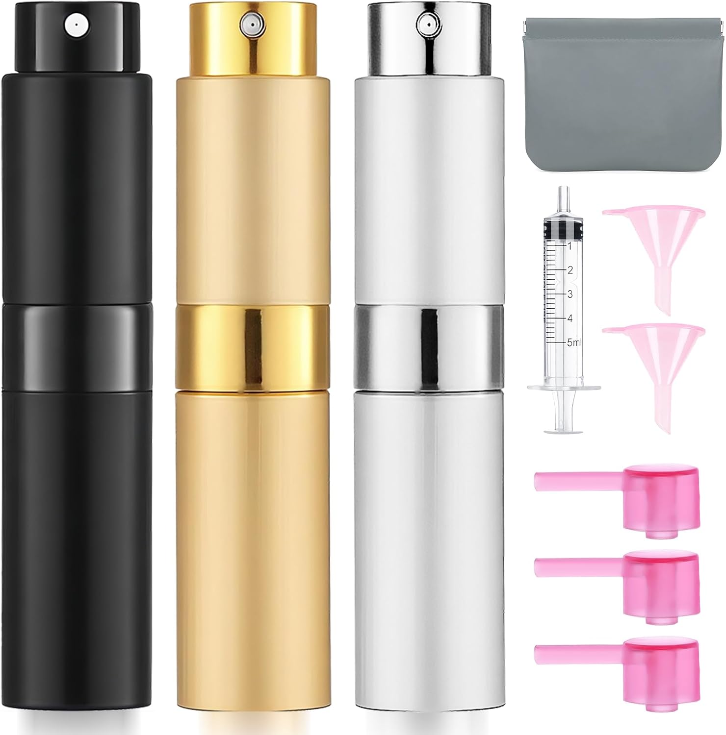 6 Pack 8ML Empty Perfume Atomizer Cologne Travel Spray Bottle