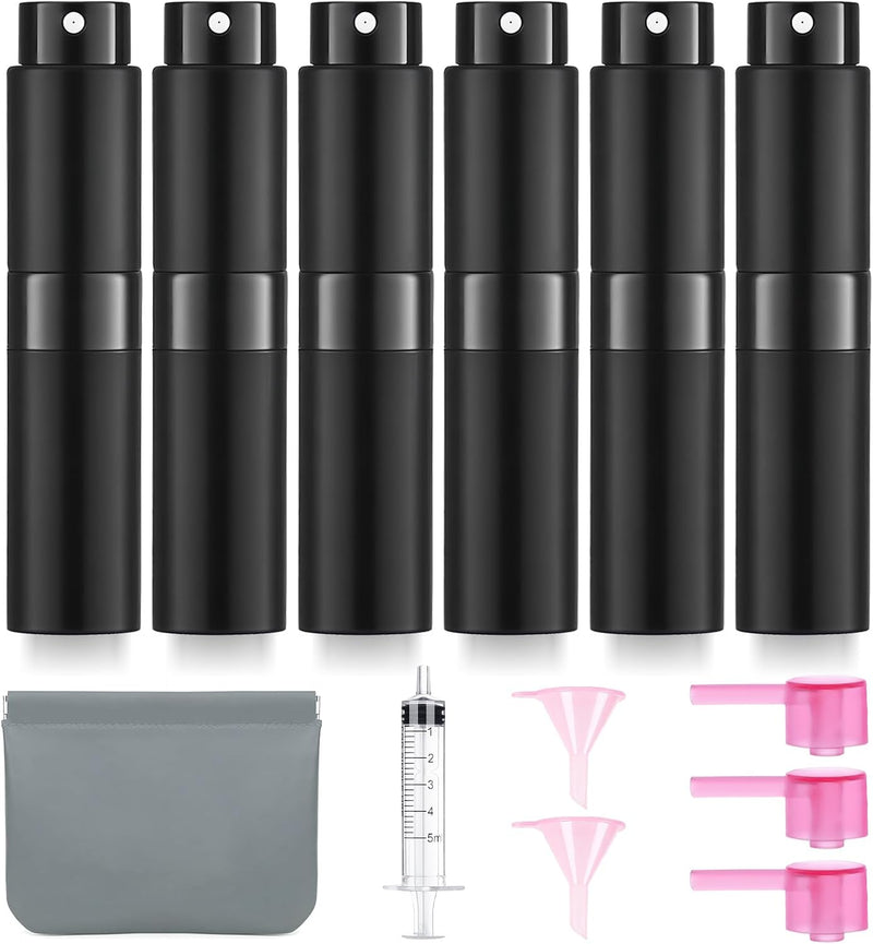 6 Pack 8ML Empty Perfume Atomizer Cologne Travel Spray Bottle