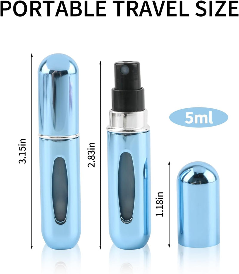 4 Pack Mini Refillable Perfume Atomizer Bottles, 5ml Portable Travel Size Spray Bottles with Pump, Small Empty Scent Containers for Women and Men, Travel,Business, Outdoor Use