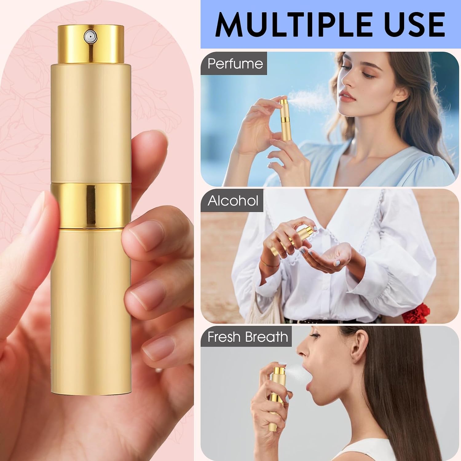 6 Pack 8ML Empty Perfume Atomizer Cologne Travel Spray Bottle