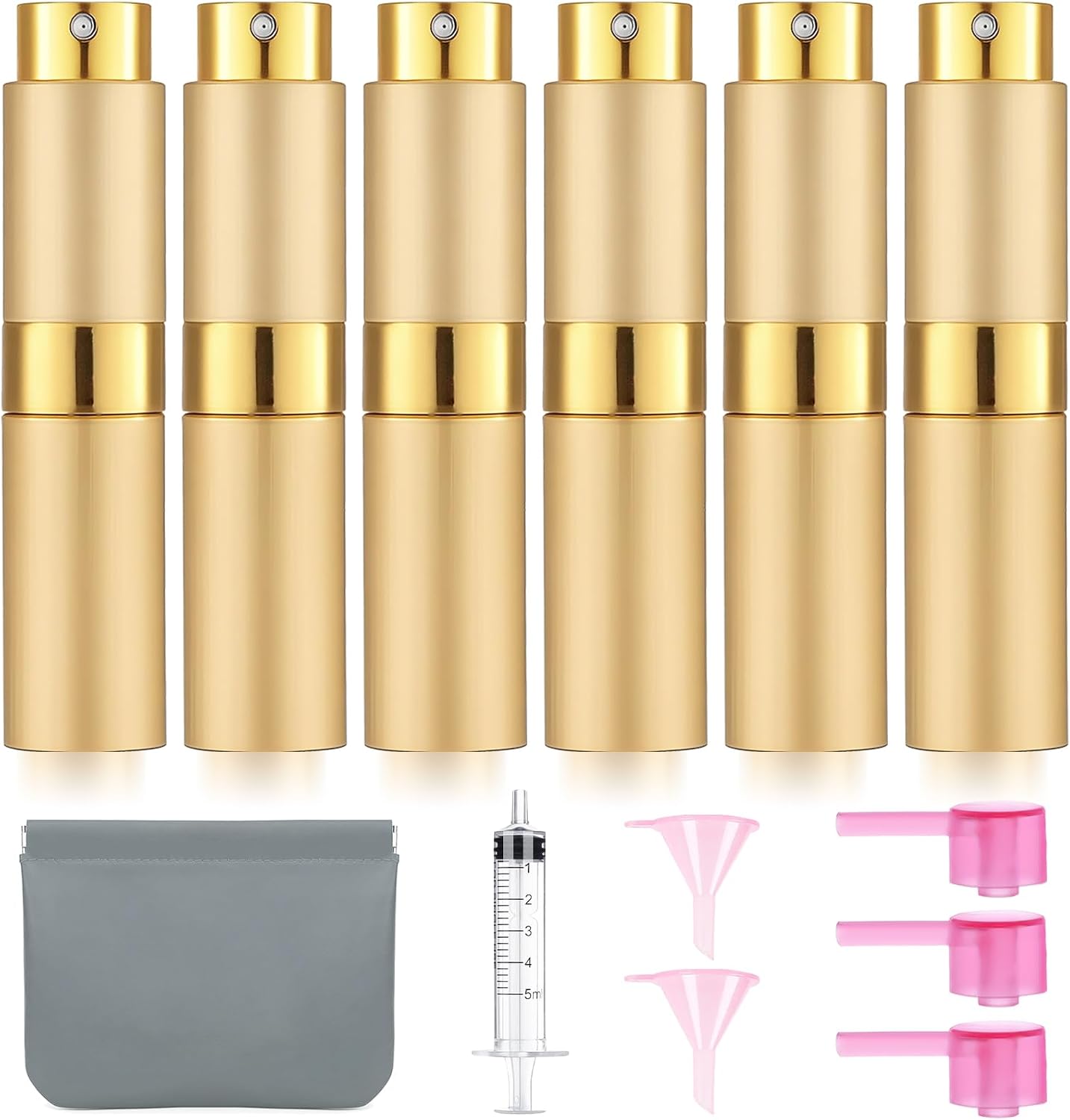 6 Pack 8ML Empty Perfume Atomizer Cologne Travel Spray Bottle