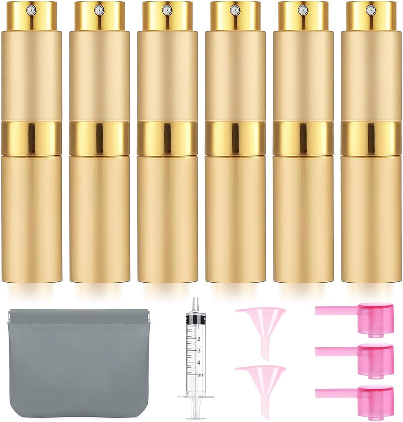 6 Pack 8ML Empty Perfume Atomizer Cologne Travel Spray Bottle