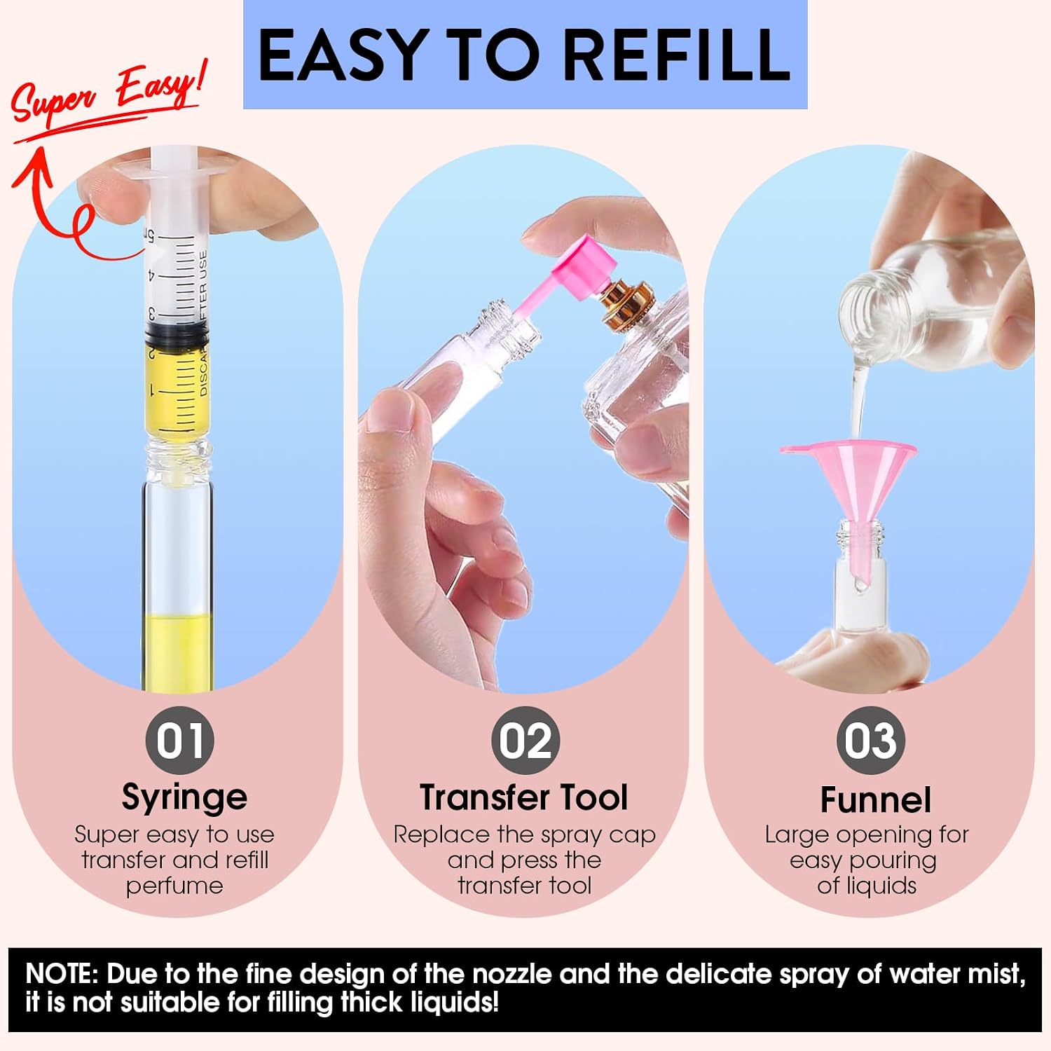 6 Pack 8ML Empty Perfume Atomizer Cologne Travel Spray Bottle