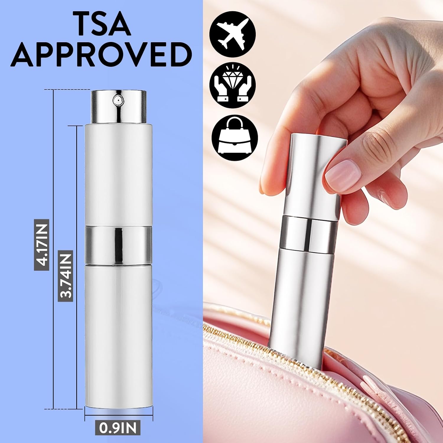 6 Pack 8ML Empty Perfume Atomizer Cologne Travel Spray Bottle
