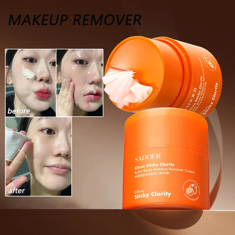 Citrus Makeup Remover Stick Facial Makeup Balm Lip Eye Large Capacity Mild Pencil Sharpener Face Cleansing Balm Cream Skin Care